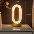 Crystal LED Table Lamp with 800 mAh Rechargeable Battery, Touch and Remote Controls