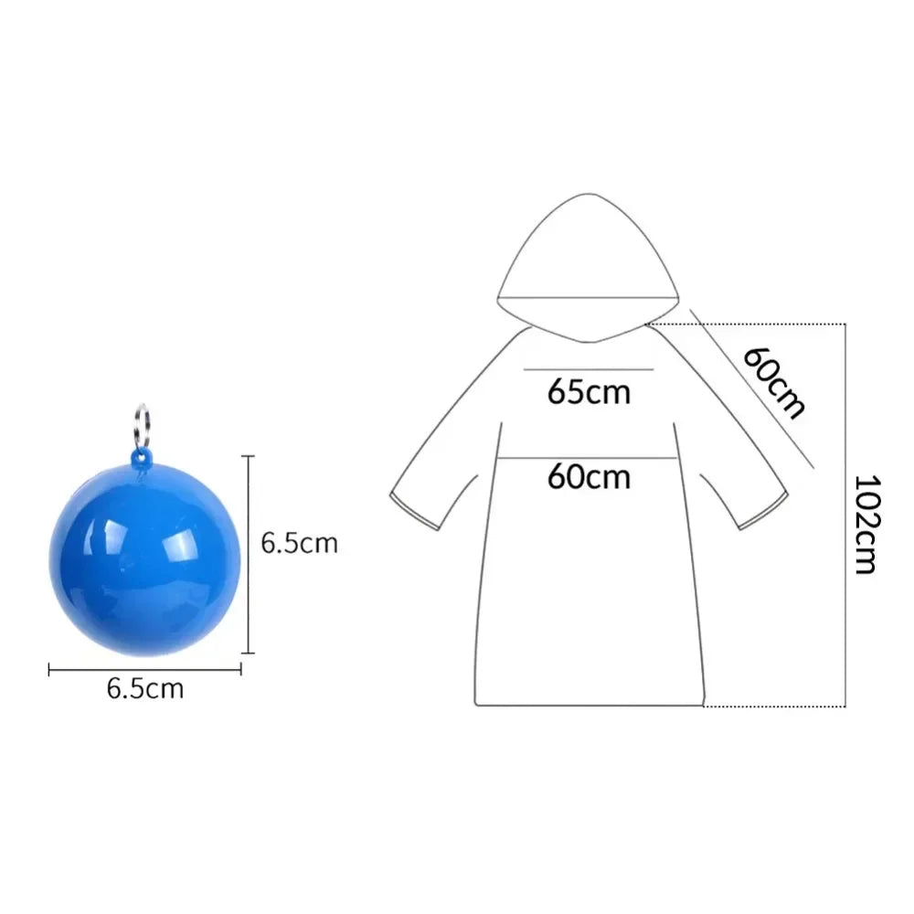 RainSafe Poncho Ball | Compact Rain Protection for On-the-Go | Light & Handy