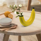 Banana vase, flower vase made of resin, cute banana shape, decorative tabletop vase for flower arrangements, living room, bedroom, home decoration