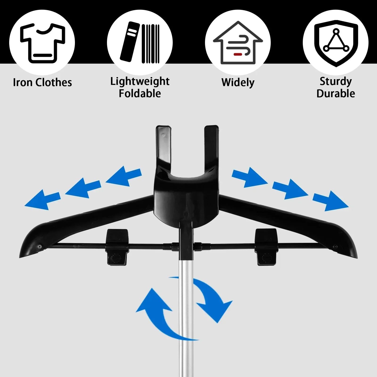 Adjustable Telescope Steam Stand for Clothing – Foldable & Portable