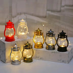 Battery-powered LED hanging lantern in antique design - Portable decorative lantern for indoor and outdoor use, ideal for garden & balcony
