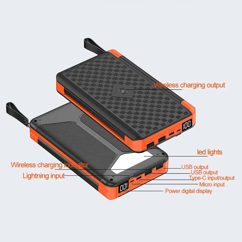 Solar Powerbank VoltMate Flip 15W | 10,000/20,000mAh | Wireless Qi Charging | Solar Panel Foldable | Waterproof & Shockproof