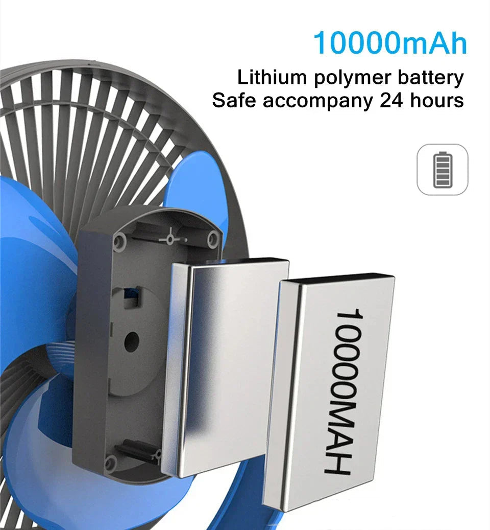 AerisClip Battery Fan | 360° Rotation | 10000mAh | With Clip & USB-C