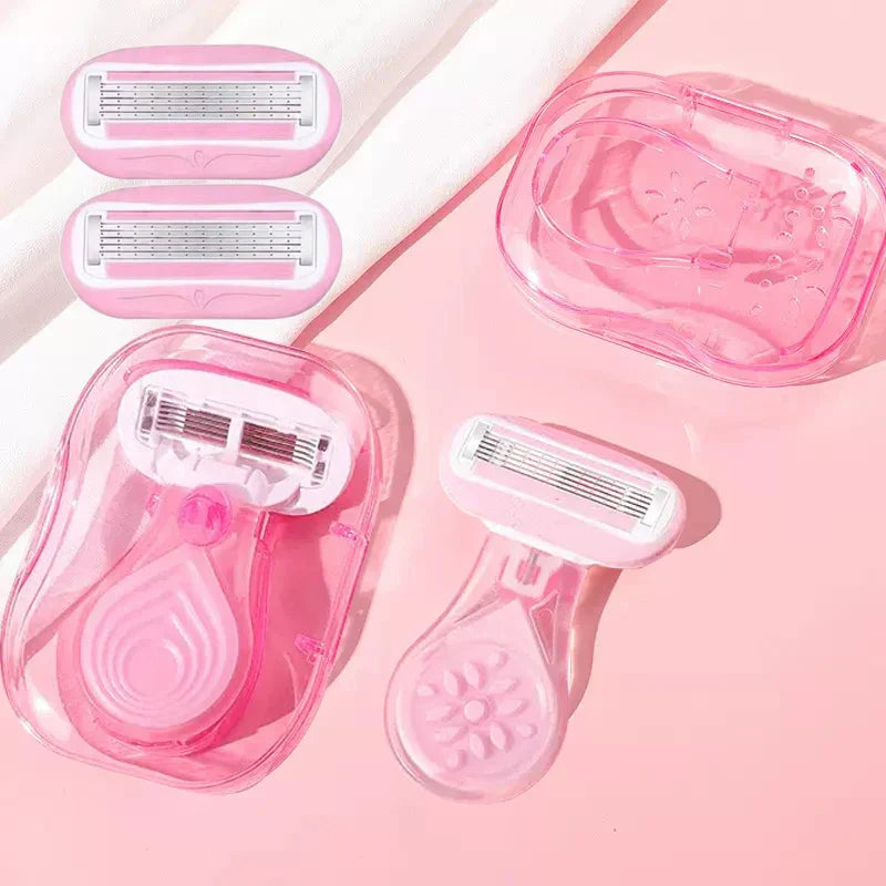 Compact Pink Lady Protective Razor Set
