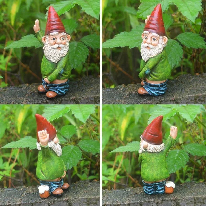 Creative Gnome Figurine Made of Resin with White Beard