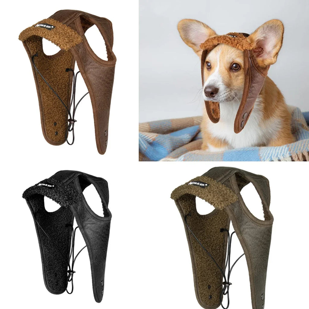 Winter pilot cap for pets warm and comfortable