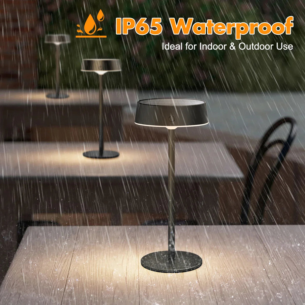 Solvella Solar Table Lamp LED | Dimmable & Cordless | 3 Light Colors | IP65 Waterproof for Indoor & Outdoor
