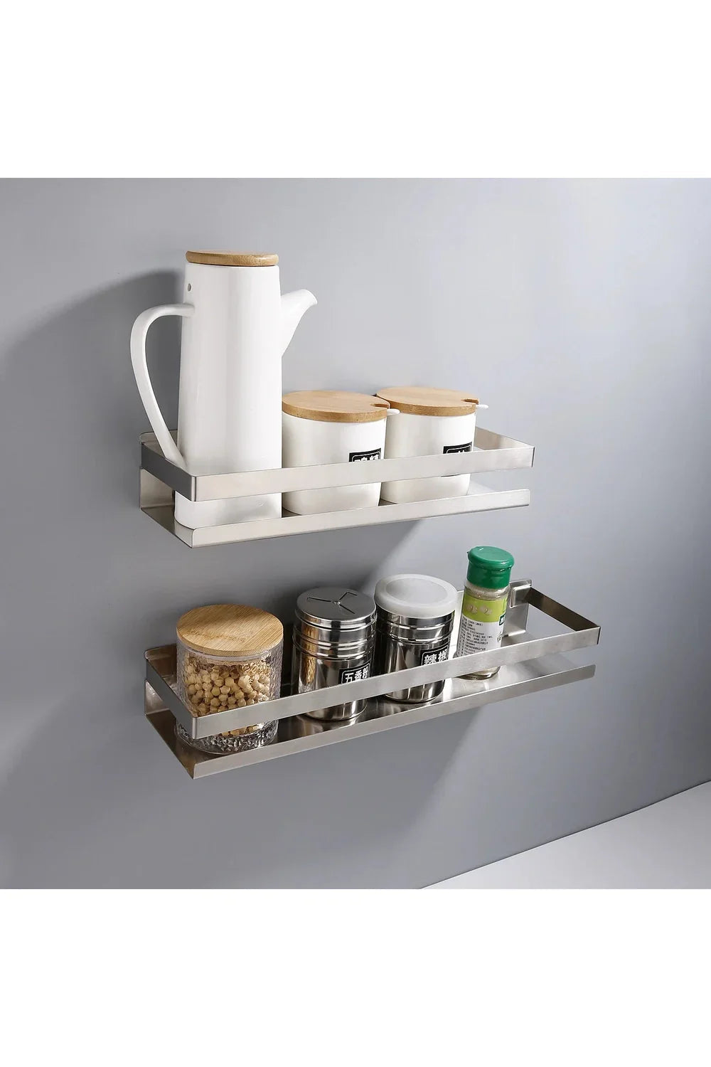 Modern black floating shelves