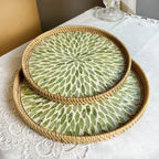 Lotus Leaf Rattan & Shell Fruit Bowl Tray