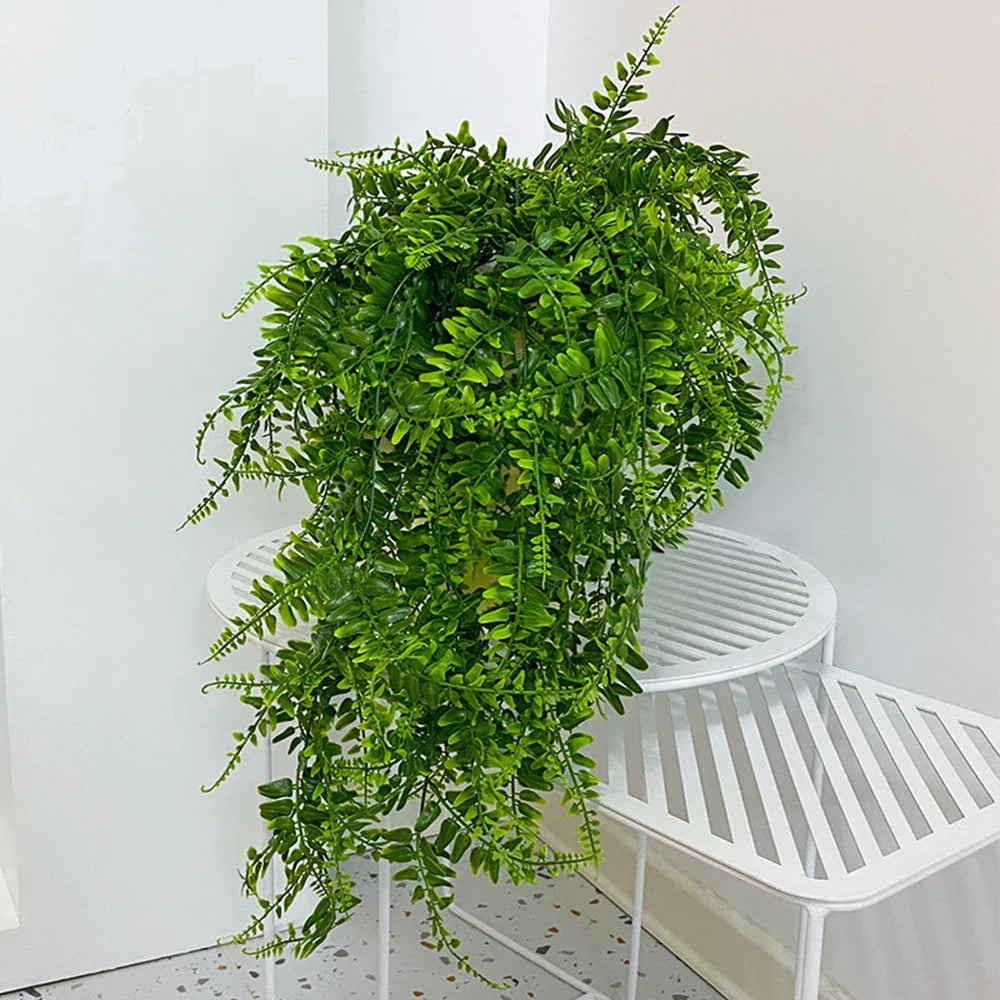 Evergriva Hanging Plant Artificial | 90 cm Boston Fern Look | Easy Care & UV Resistant | For Indoor & Outdoor