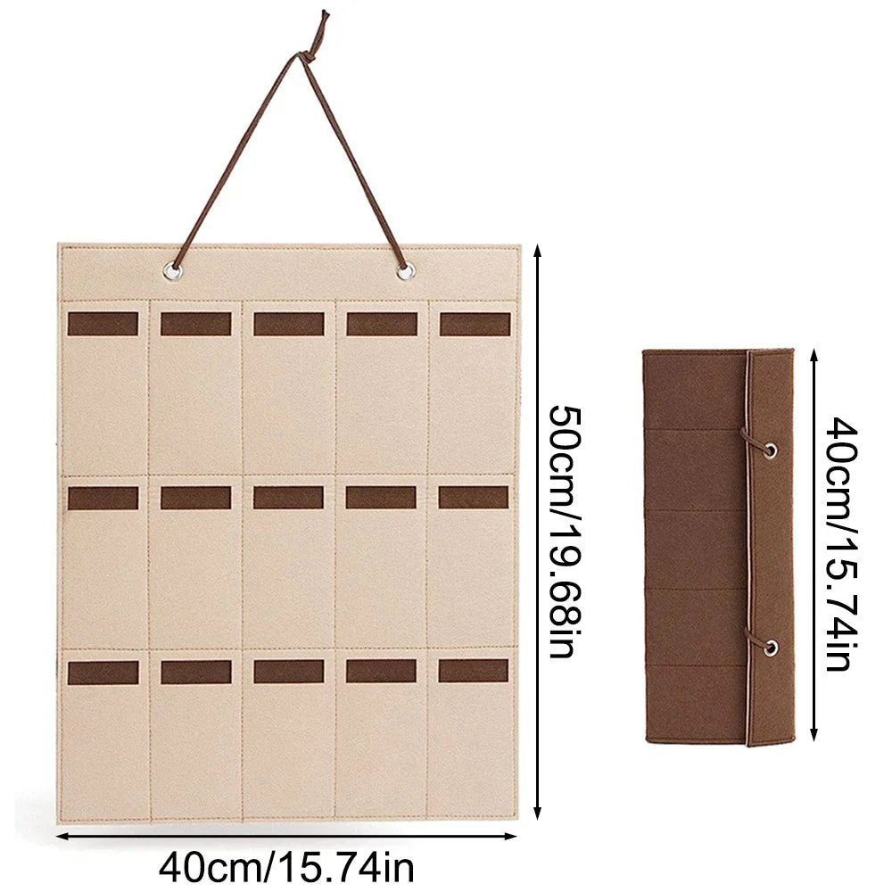 GlasSpace Organizer | Wall-mounted Glasses Holder | Foldable Sunglasses Storage Bag | Space-saving & Dustproof | 42 × 38 cm