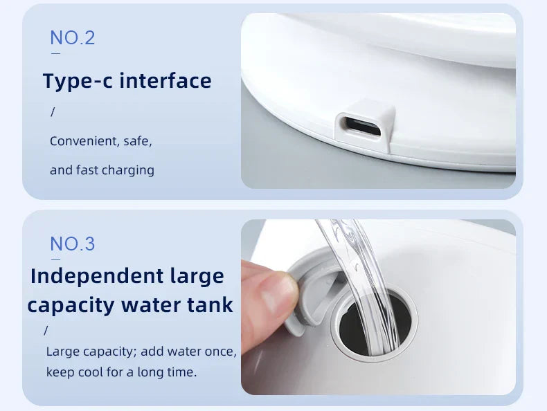 CoolAir Breeze | 3-in-1 Fan & Humidifier | Compact and USB-powered | 7 Color Mood Light