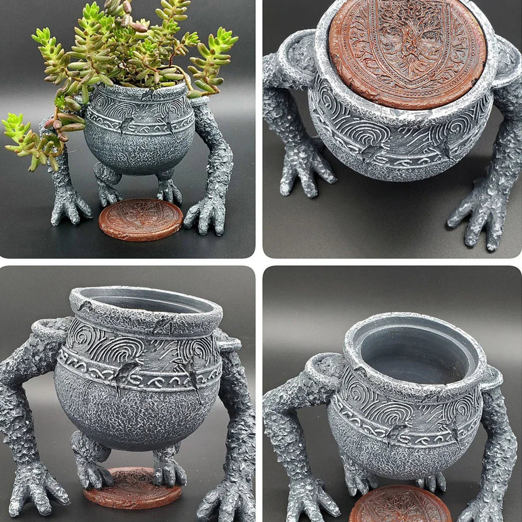 TerraNook Plant Pot | Retro Design | Weatherproof & UV-resistant | Resin