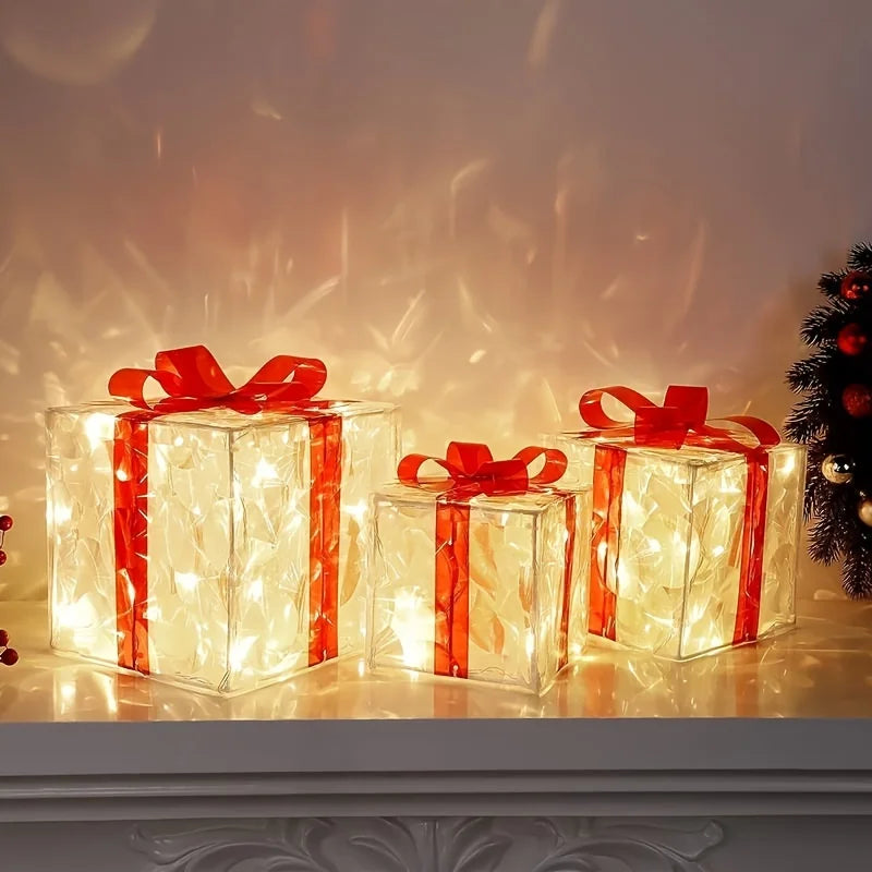 Indoor Light-Up Presents (Set of 3)