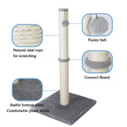 Tall Sisal Cat Scratching Post with Dangling Ball for Indoor Cats and Kittens
