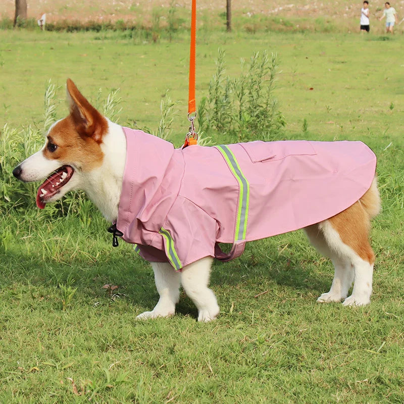 Waterproof Dog Raincoat with Hood & Reflectors