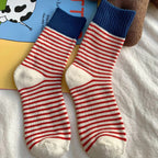 WollHerz Women's Wool Socks | Autumn & Winter | Thick & Warm | Ribbed Design | Solid & Stripes