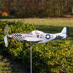Wind Spinner AeroTwist | Airplane Garden Windmill made of Stainless Steel | Weatherproof & rotating in the wind | For Garden, Terrace & Balcony