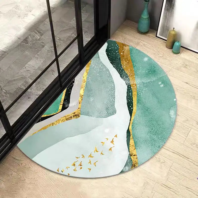 AquaSoft Super Absorbent Bath Mat – Non-Slip Half-Round Bathroom Mat for Maximum Comfort