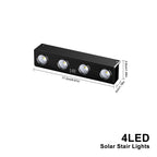 Solavera LumiFence Solar Lights | 4-piece Set LED Outdoor Lights | IP54 Weatherproof | Aluminum | For Garden, Fence & Patio