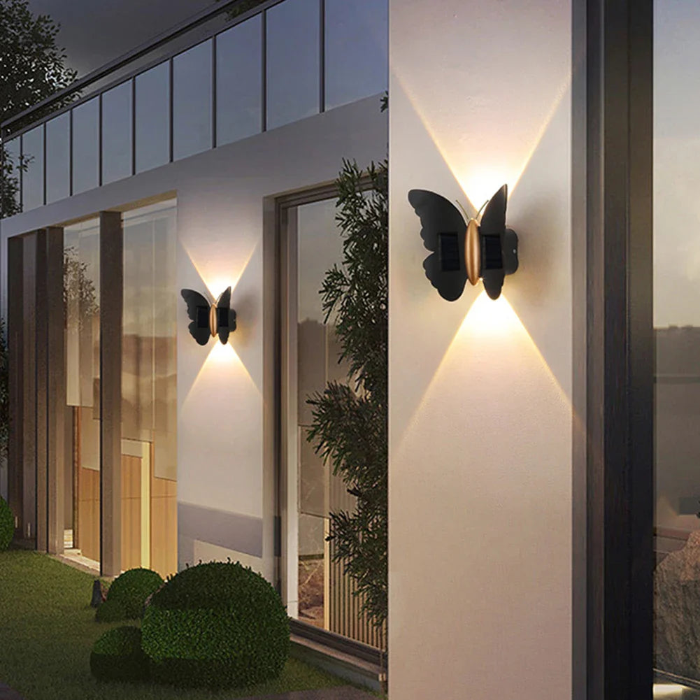 Lumora FlyGlow Solar Wall Light Butterfly | With Motion Sensor & Auto On/Off | IP65 Waterproof | For Garden & Entrance