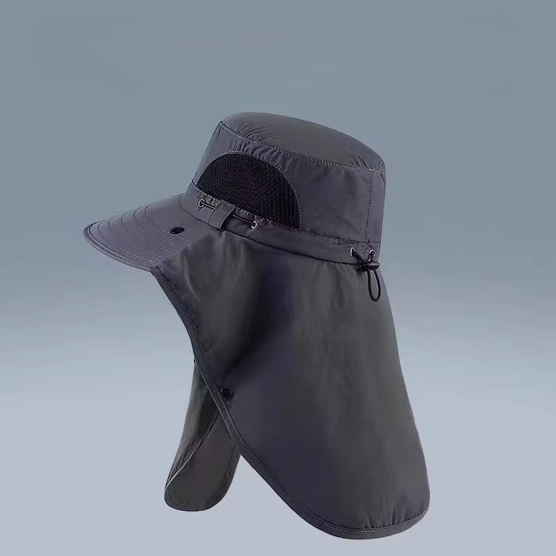 UV Protection Outdoor Sun Hat with Wide Brim and Neck Flap for Hiking, Fishing, and Camping