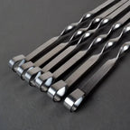 GrillMaster Pro Grill Skewers | Extra Long Stainless Steel Skewers with Wooden Handle | Set of 6