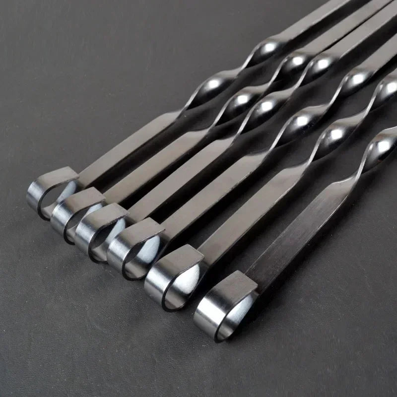 GrillMaster Pro Grill Skewers | Extra Long Stainless Steel Skewers with Wooden Handle | Set of 6
