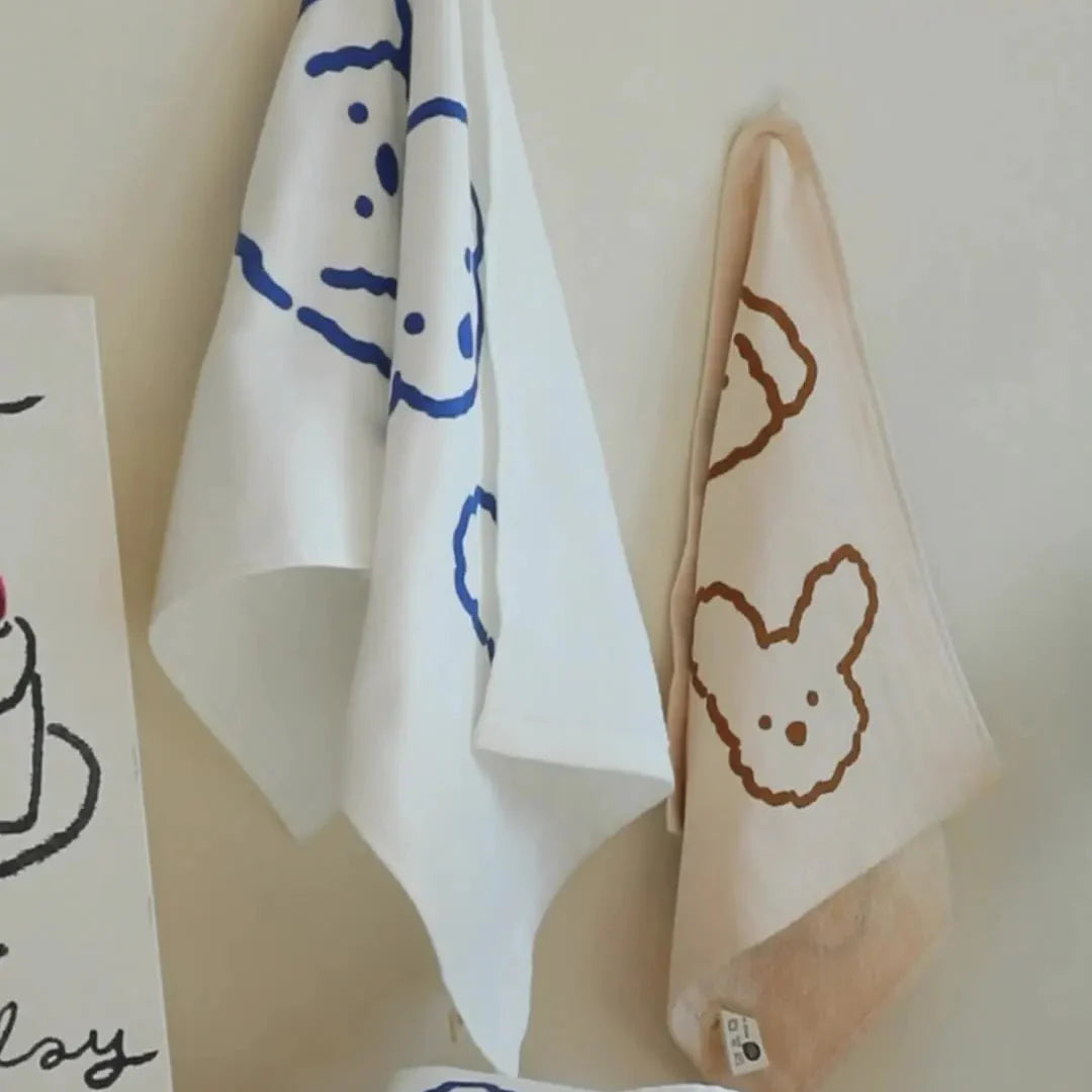 Puppy Illustration Cotton Towel – Cute & Soft Face Towel