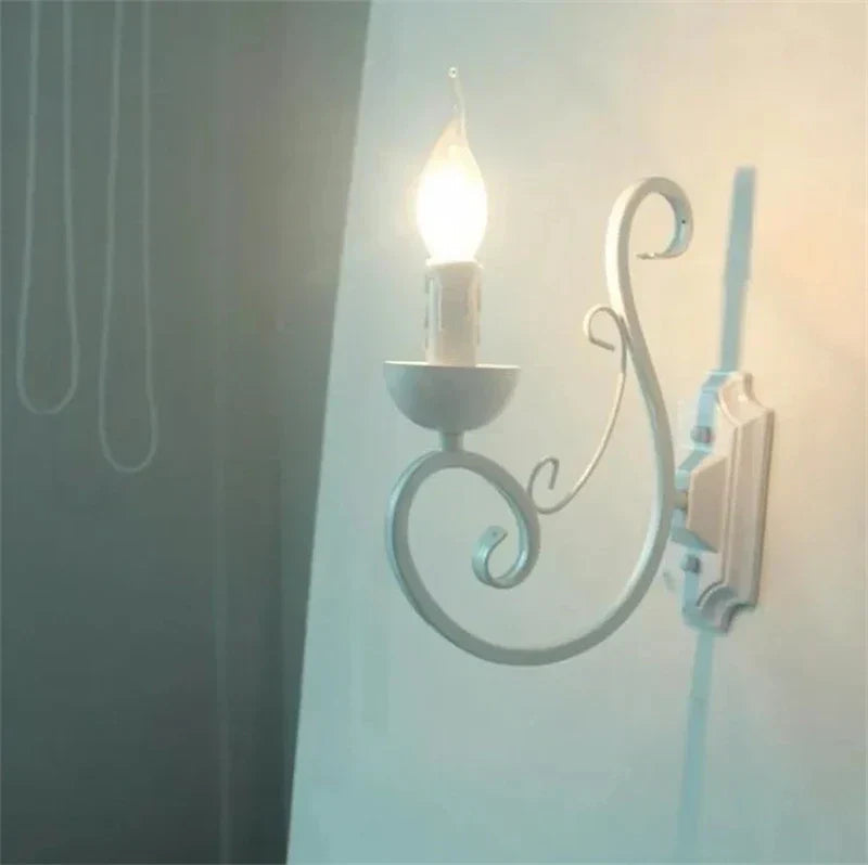 LuminousEra - White Wall Lamp with E14 Candle Light