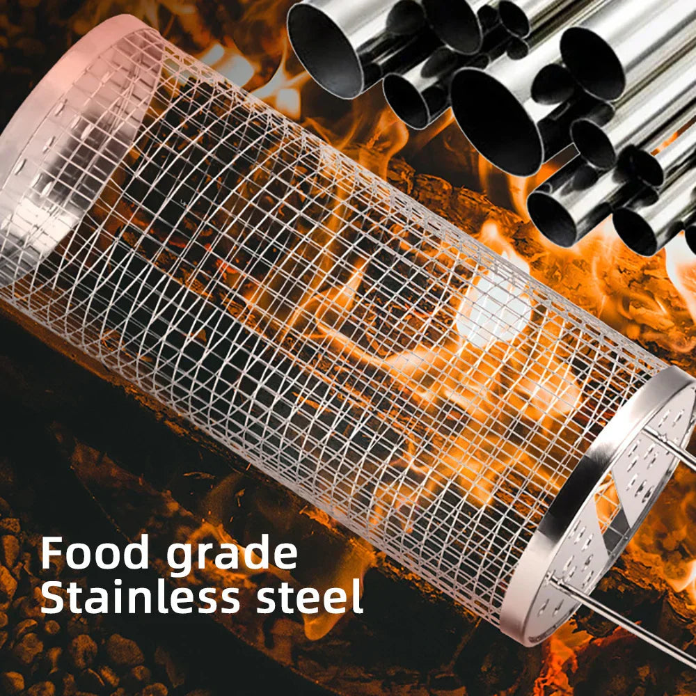 BBQFlare ProGrid Basket | Directly over Charcoal | Stainless Steel & Ergonomic Handle | Dishwasher Safe