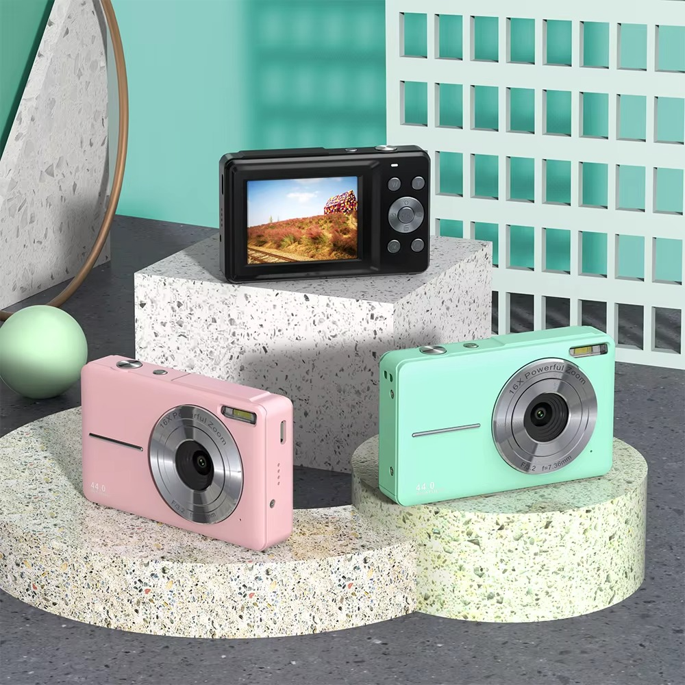 High-Resolution Kids' Digital Camera - 1080P HD, 44MP with 16X Zoom