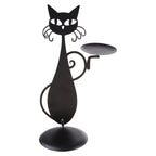 Midnight Panther - Mystical Black Cat Candle Holder