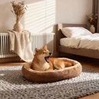 Oval Plush Bed for Dogs & Cats