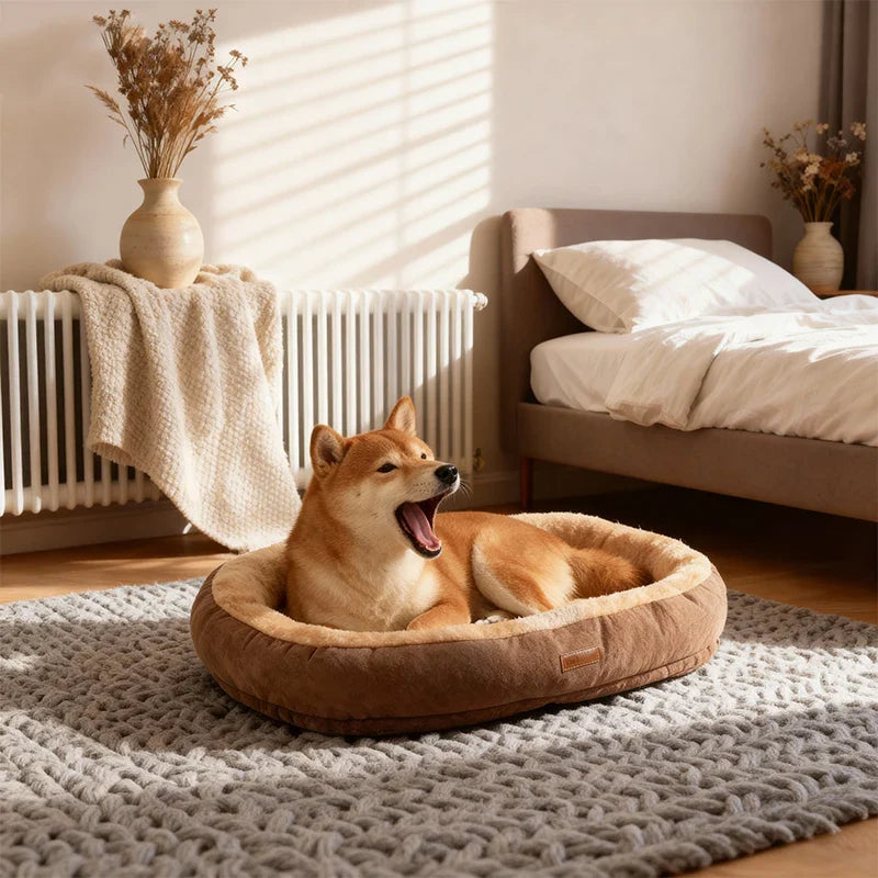 Oval Plush Bed for Dogs & Cats