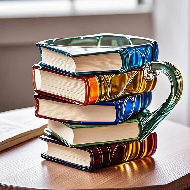 Stacked Books Shape Coffee Mug