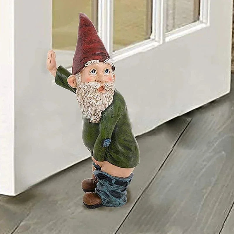 Creative Gnome Figurine Made of Resin with White Beard