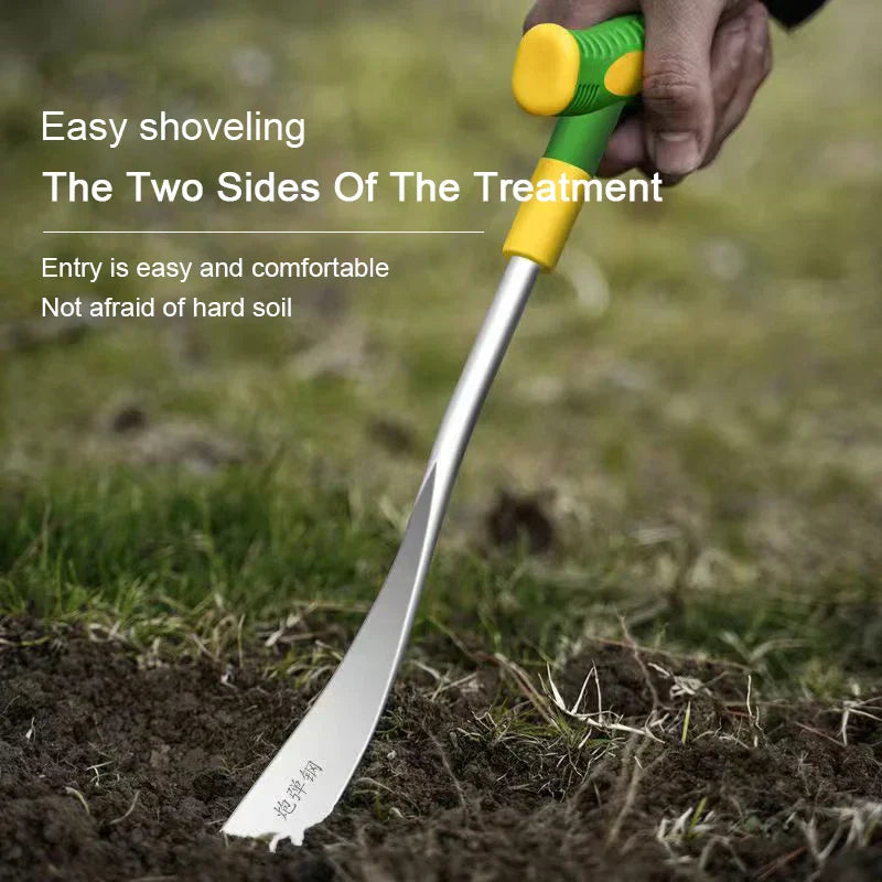 HerbMaster Garden Spade | 3-Tine Stainless Steel | For Weeding & Garlic Harvest