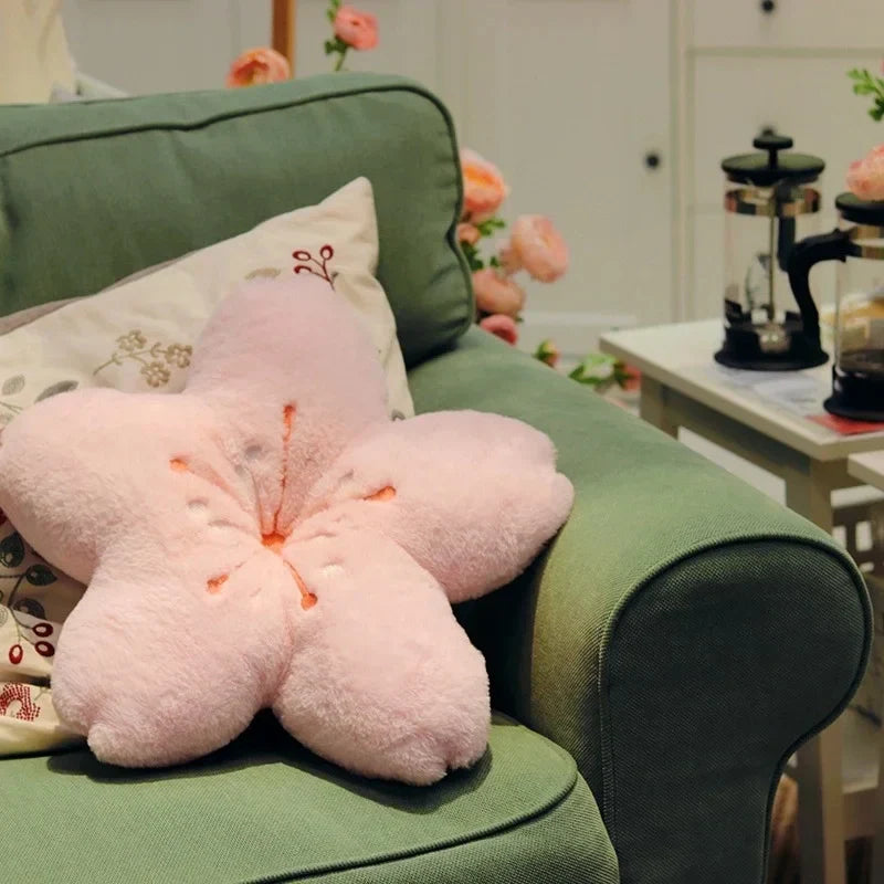 Floral pillow paradise with pink accent