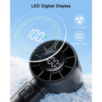 Venturox Mini Hand Fan with LED Display | 5-Speed Turbo Fan | 4000mAh Battery | Travel Fan for Beach & Vacation