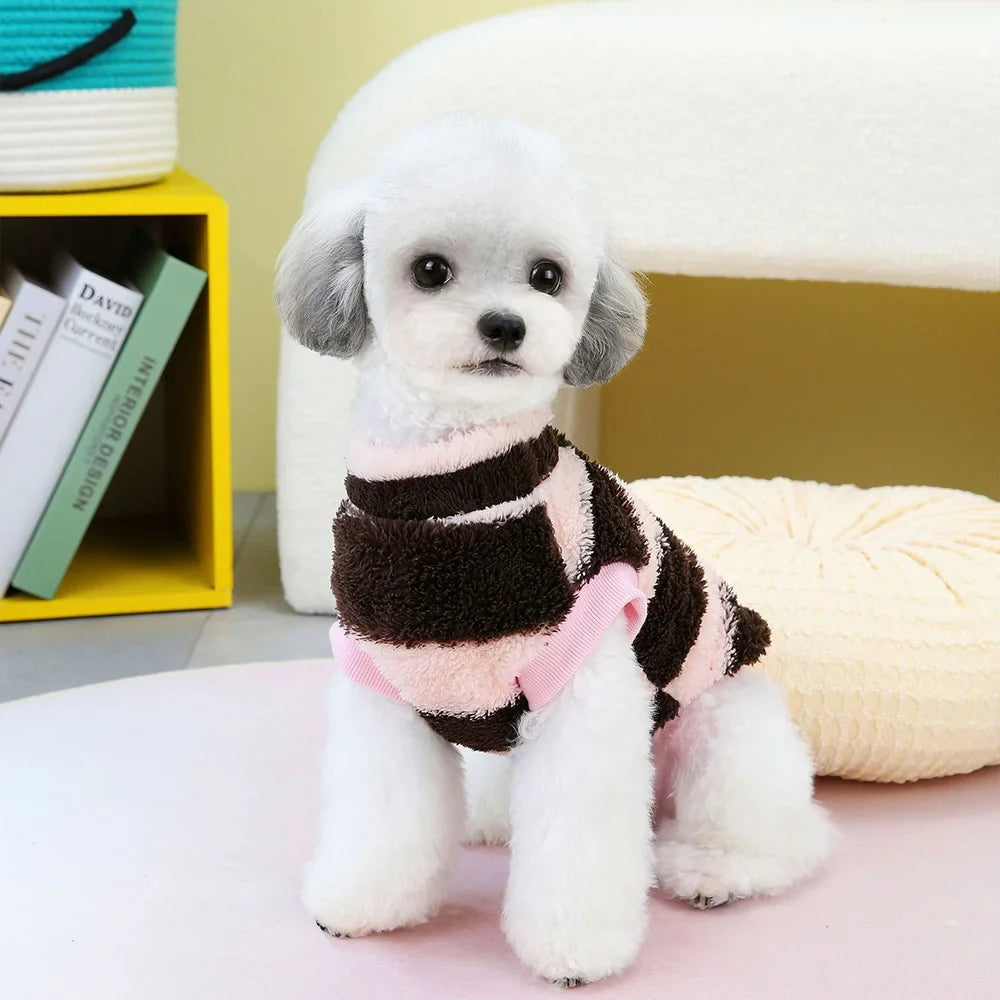 Warmer fleece dog sweater for small dogs