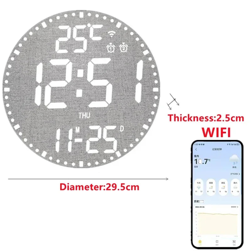 WiFiTime Clock - Smart LED Wall Clock with Calendar