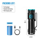 LED Flashlight LumiXPro S-359 | Mini XHP50 | Magnetic & Rechargeable | 1000 Lumens | USB & Clip Function