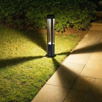 Outdoor LED Bollard Light - Sleek Black Garden Pathway and Lawn Illuminator