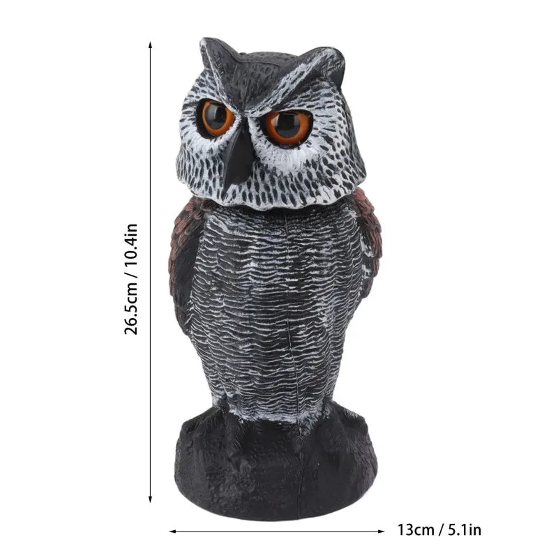 Bird deterrent owl SkyGuard | Head nodding in the wind | Realistic design | For garden & balcony