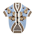 Dog cardigan made of knit warm and striped