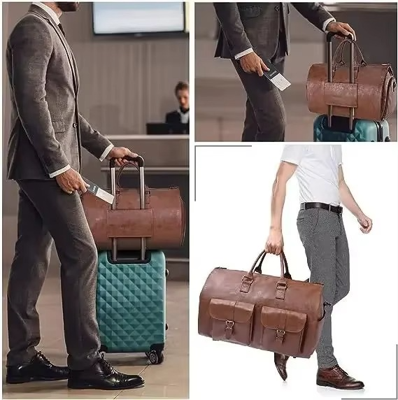 Garment Duffel Weekender Bag – Foldable Carry-On Suit Bag for Men