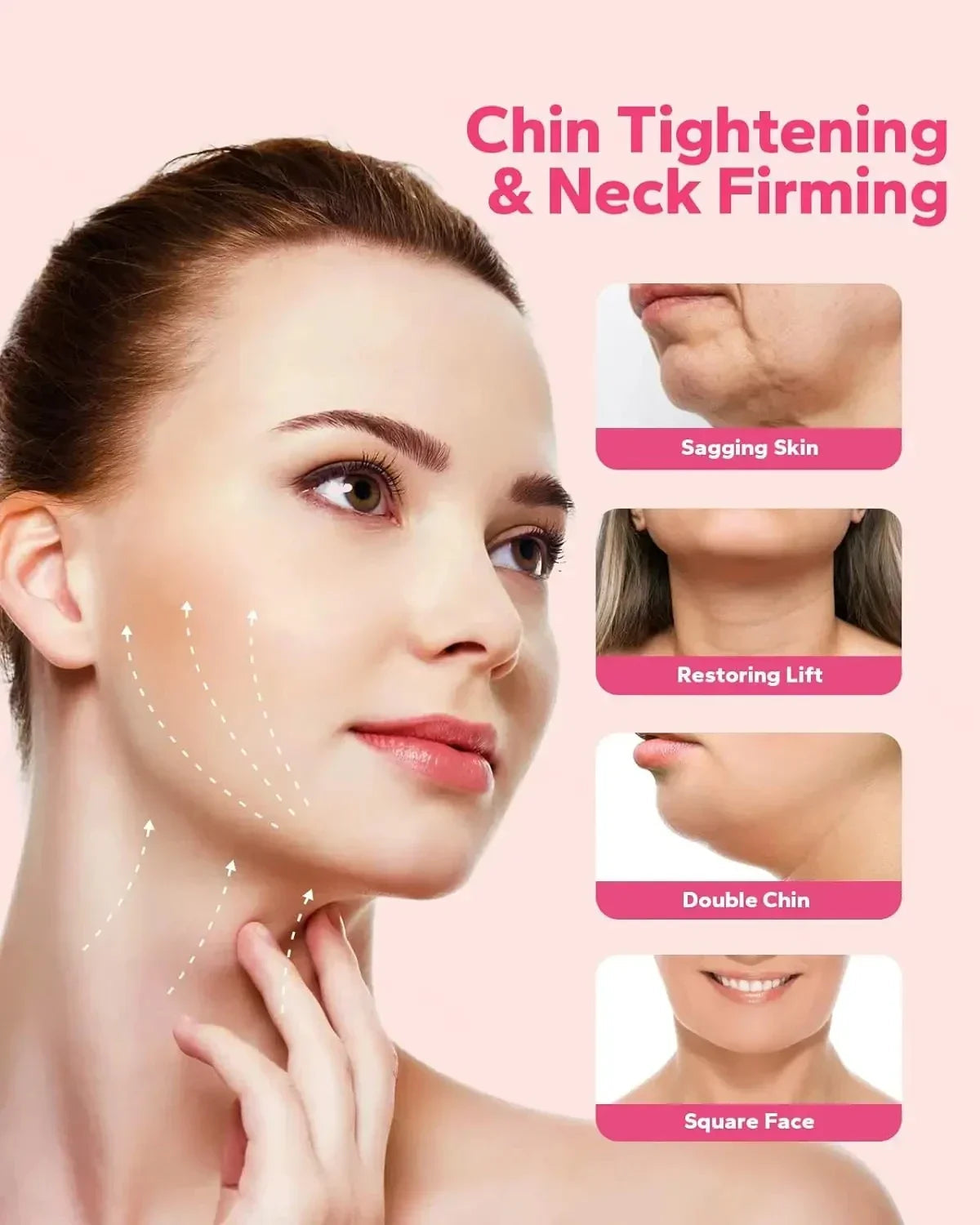 Velfina V-Line Facial Band | Double Chin Reduction & Skin Tightening | Reusable & Breathable | For Women & Men