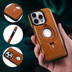 Magnetic iPhone case with invisible ring holder