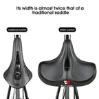 Wide Ergonomic Bike Saddle – Comfortable Saddle with Shock Absorption for City and Mountain Bikes